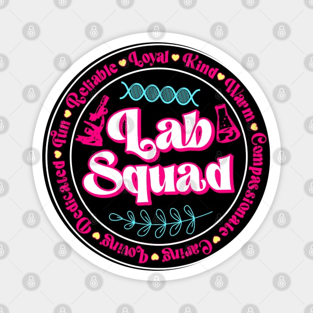 Pink Retro Lab Squad 2024 Magnet by lunacreat